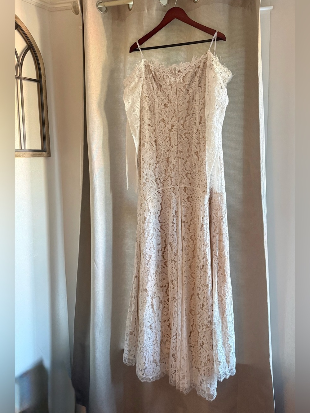 Lulu's Lace Off-Shoulder Wedding Dress in Ivory - Picture 5 of 14